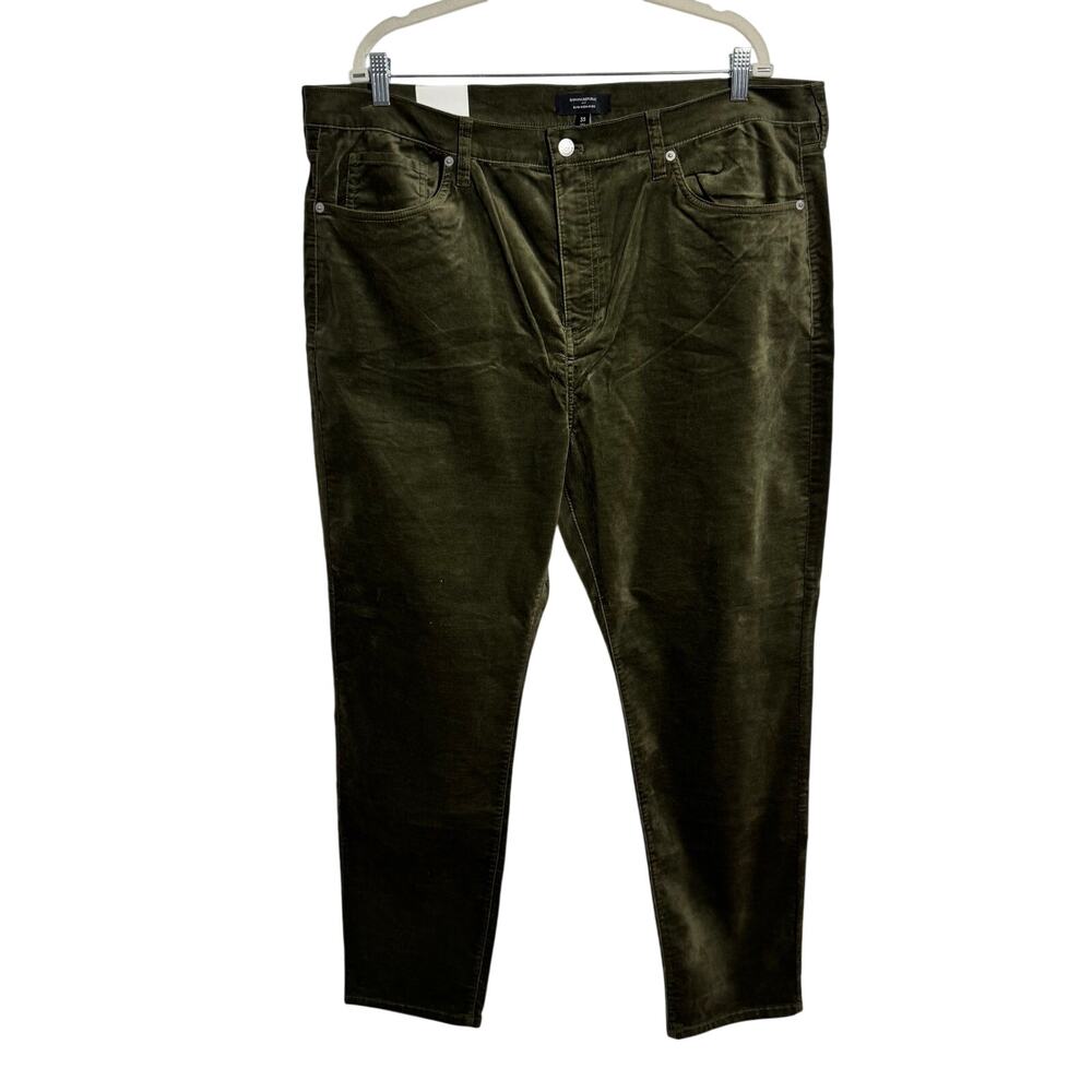 Banana Republic NWT Olive Green Velvet Slim High Rise Ankle Pant Women 35 Tall
